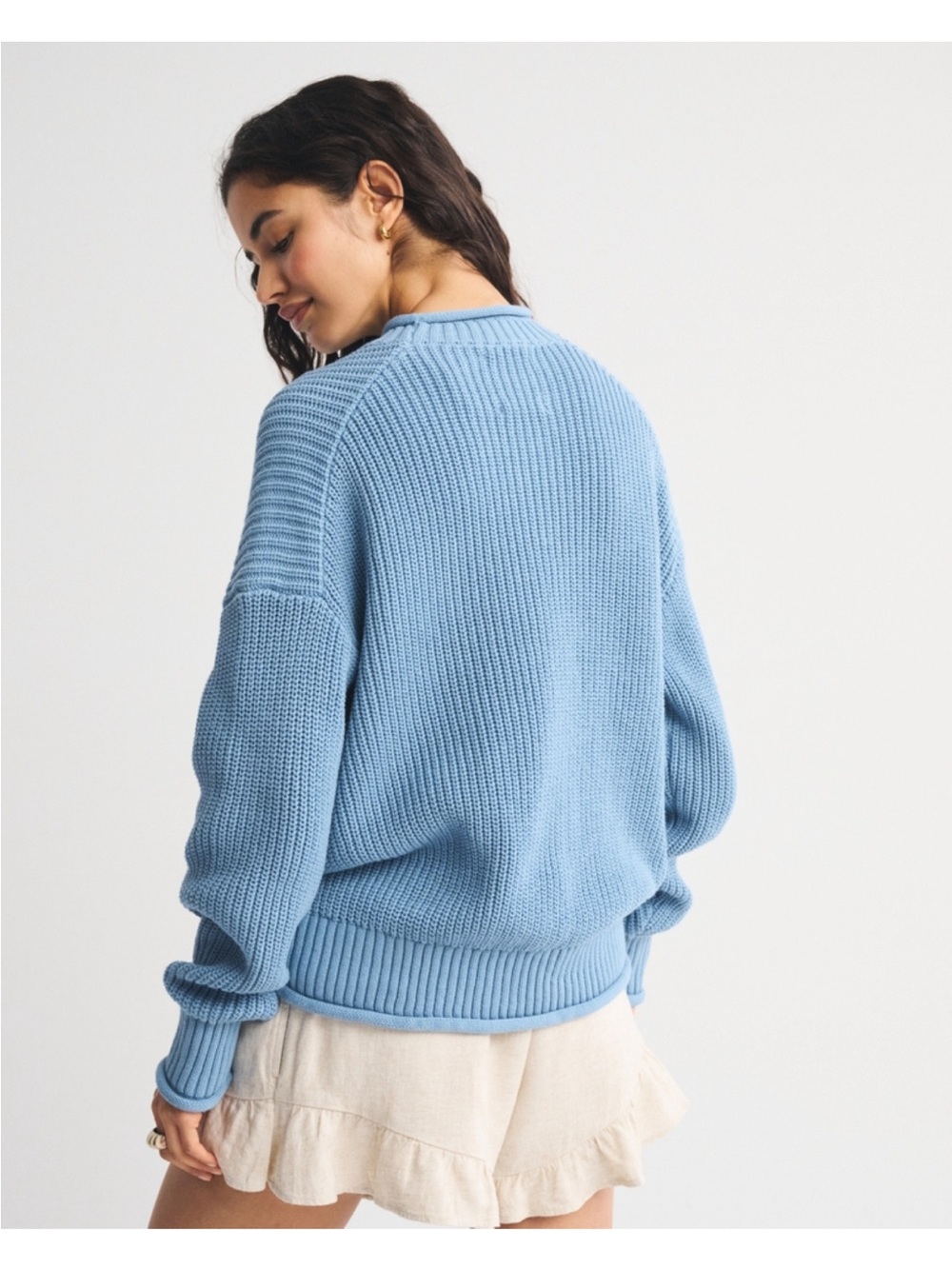 Abercrombie & Fitch Light Blue Chunky Knit Sweater - Picture 2 of 8